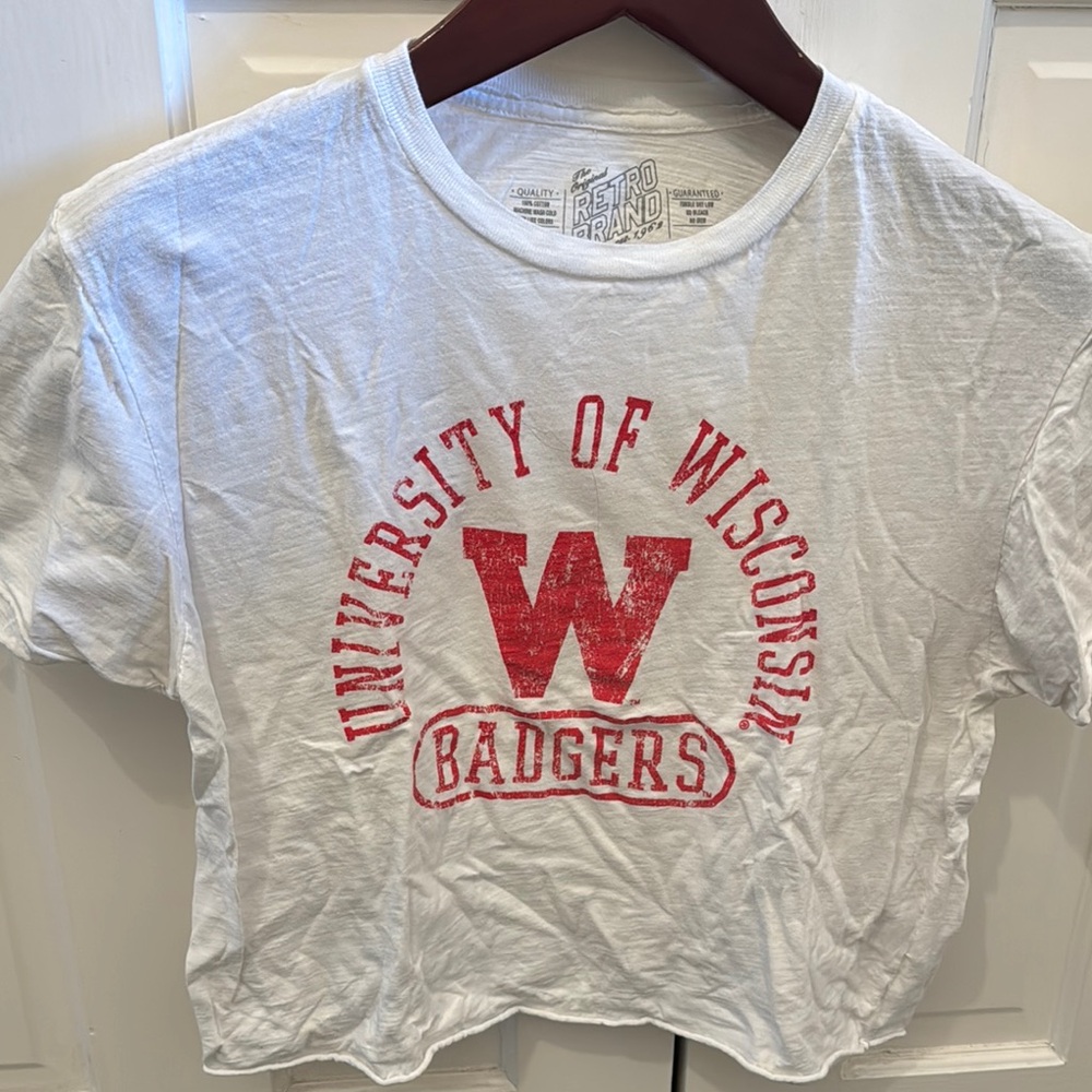 University of Wisconsin Badgers White Crop Top